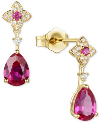 Macy's - Lab-Grown Opal (1/2 ct. t.w.) & Lab-Grown White Sapphire (1/10 ct. t.w.) in 14k Rose Gold-Plated Sterling Silver (Also in Lab-Grown Ruby & Lab-Grown Sapphire)