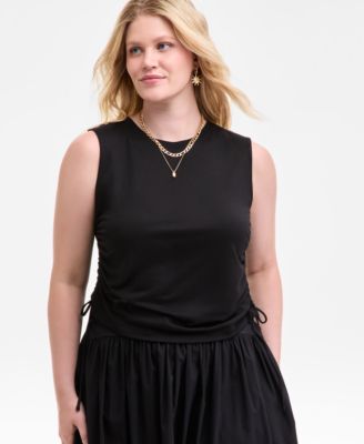 On 34th - Women's Striped Side-Cinched Muscle Tank