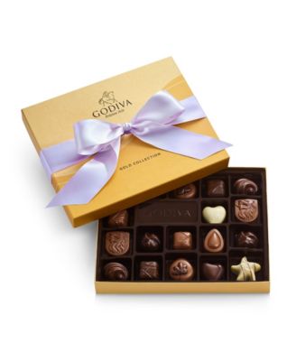 Godiva - Assorted Milk Chocolate Gift Box with Orchid Ribbon, 18 Pieces