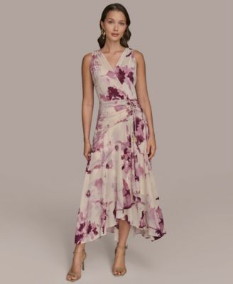 Donna Karan New York - Women's Chiffon Floral Faux-Wrap Dress