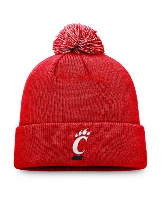Top of the World - Men's Red Cincinnati Bearcats Team Logo Cuffed with Pom Knit Hat