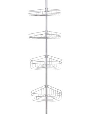 Kenney - 4-Tier Spring Tension Shower Corner Pole Caddy with Razor Holder