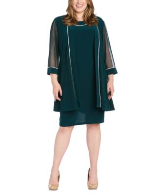 R & M Richards - Plus Size Rhinestone-Trim Jacket & Sheath Dress