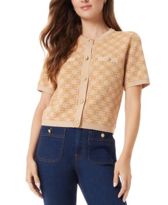 Sam Edelman - Women's Colleen Printed Short-Sleeve Cardigan