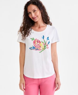Style & Co - Women's Graphic Knit Crewneck T-Shirt
