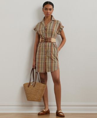 Lauren Ralph Lauren - Women's Belted Cotton Madras Shirtdress