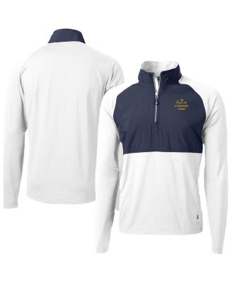 Cutter & Buck - Men's Cutter Buck White Notre Dame Fighting Irish Play Like A Champion Today Adapt Eco Knit Stretch Hybrid Quarter-Zip Pullover Top