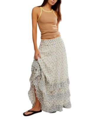 Free People - Women's Brynn Printed Ruffle Maxi Skirt