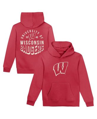 Outerstuff - Toddler Red Wisconsin Badgers Team Banner Fleece Pullover Hoodie