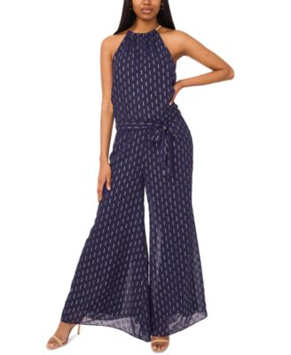 MSK - Women's Sleeveless Wide-Leg Sequin Jumpsuit