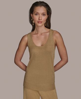 Donna Karan New York - Women's Metallic Sweater Knit Tank Top