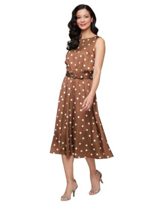 SL Fashions - Women's Printed Boat-Neck Sleeveless Dress