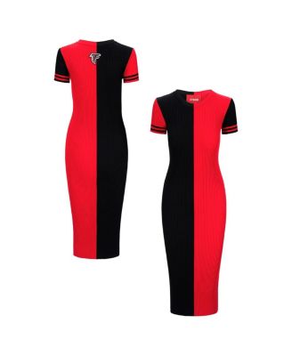Staud - Women's Black/Red Atlanta Falcons Colleen Dress