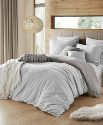 Macy's - Ultra Soft Reversible Crinkle Duvet Cover Set - Full/Queen