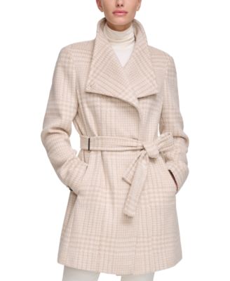 Calvin Klein - Asymmetrical Belted Wrap Coat