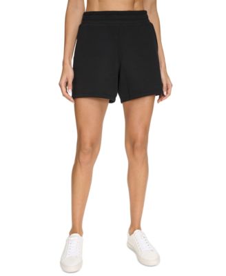 Calvin Klein - Women's Fleece Smocked Waistband Midi Shorts