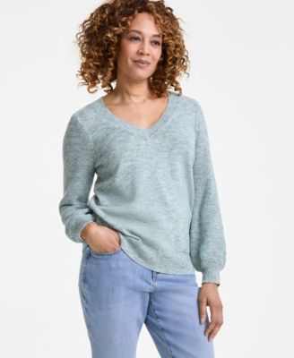 Style & Co - Women's Space-Dyed V-Neck Sweater