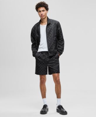 Mode of One - Men's Check Jacquard Regular-Fit 6-1/2" Track Shorts
