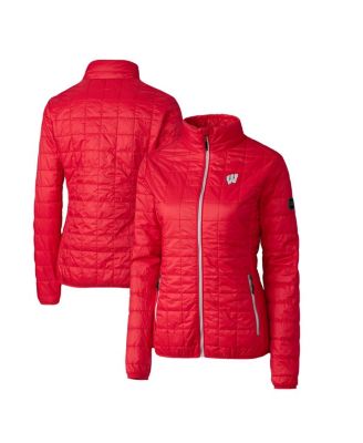 Cutter & Buck - Women's Red Wisconsin Badgers Rainier Eco Insulated Puffer Full-Zip Jacket