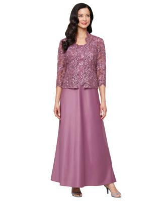 Alex Evenings - Women's Stretch Tulle 3/4-Sleeve Jacket Dress