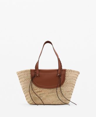 MANGO - Women's Natural Fibre Basket Bag