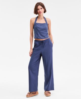 Hippie Rose - Juniors' Wide-Leg Drawstring Pants