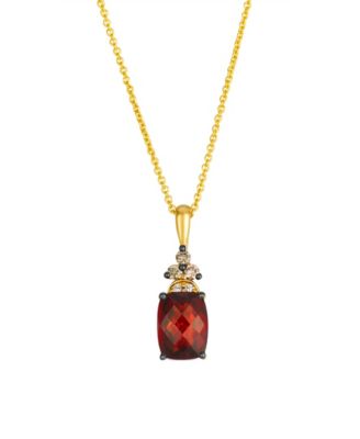 Le Vian - Garnet (1.85 ct. t.w.), Vanilla and Chocolate Diamond Pendant Necklace (0.08 ct. t.w.) in 14K Honey Gold