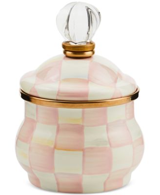 MacKenzie-Childs - Rosy Check Lidded Sugar Bowl