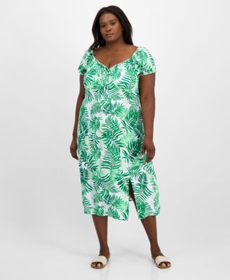 Madden Girl - Trendy Plus Size Puff-Sleeve Midi Dress