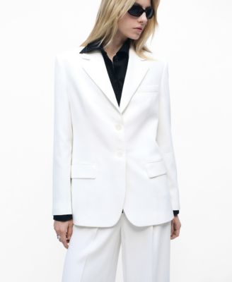 MANGO - Women's Straight Button Suit Blazer