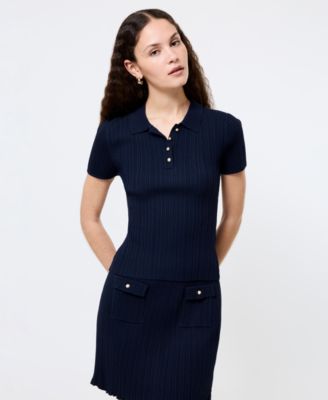 French Connection - Women's Ribbed Knit Polo Shirt