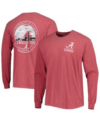 Image One - Men's Crimson Alabama Crimson Tide Circle Campus Scene Long Sleeve T-Shirt