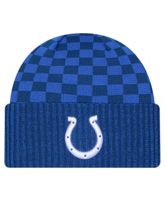 New Era - Men's Royal Indianapolis Colts Checkered Cuffed Knit Hat