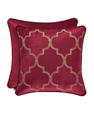 J Queen New York - Maribella Crimson 18" Embellished Square