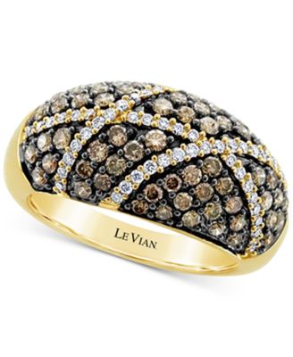 Le Vian - Chocolate Diamond (1 ct. t.w.) & Vanilla Diamond (1/4 ct. t.w.) Cluster Statement Ring in 14k Gold