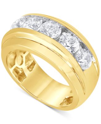 Macy's - Men's Diamond Channel-Set Ring (3 ct. t.w.) in 10k Gold