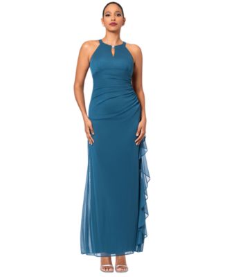 B&A By Betsy and Adam - Petite Ruched Embellished Gown
