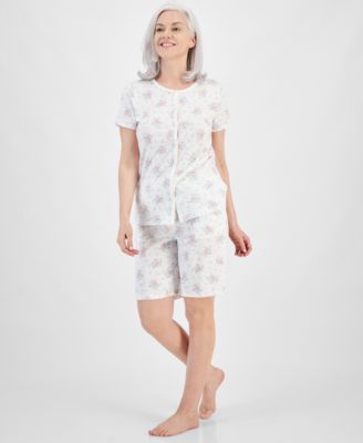 Charter Club - Women's 2-Pc. Cotton Bermuda Short Pajamas Set