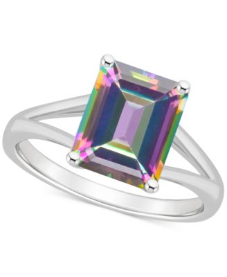 Macy's - Mystic Topaz Split Shank Polished Statement Ring (4-1/4 ct. t.w.) in Sterling Silver (Also in Pink Topaz)
