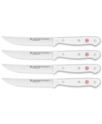 Wüsthof - Gourmet White 4-Pc. Steel Steak Knife Set