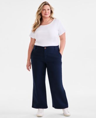 Style & Co - Plus Size Mid-Rise Wide-Leg Pants