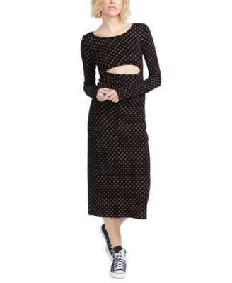 Volcom - Juniors' Sential Cutout Long-Sleeve Midi Dress