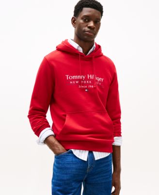 Tommy Hilfiger - Men's Long Sleeve Center Stack Logo Hoodie