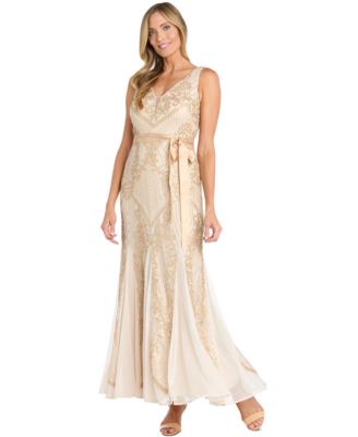 R & M Richards - Women's Sequin Godet Gown