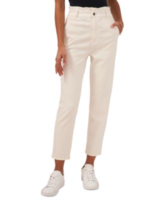 1.STATE - Women's Paperbag-Waist Slim Pants