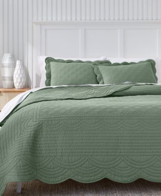 Charter Club - Bailey Scallop 3-Pc. Quilt Set, Full/Queen