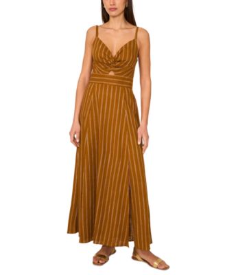 1.STATE - Women's Printed Twist-Front Sleeveless Maxi Dress
