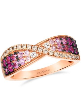 Le Vian - White Sapphires (0.05 ct. t.w.), Pink Sapphire (0.66 ct. t.w.), and Nude Diamond (0.19 ct. t.w.) Ring in 14K Strawberry Gold