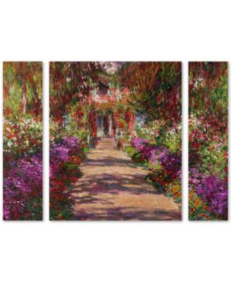 Trademark Global - Claude Monet 'A Pathway in Monet's Garden' Large Multi-Panel Wall Art Set