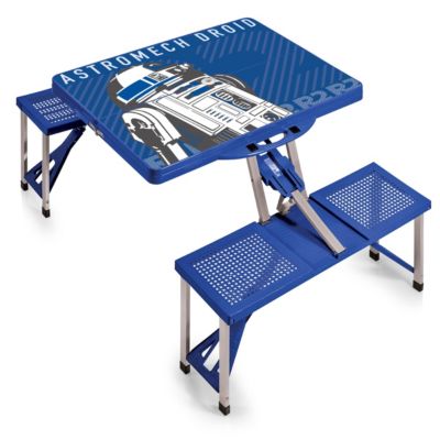 Picnic Time - Star Wars R2D2 Picnic Table Portable Folding Table with Seats